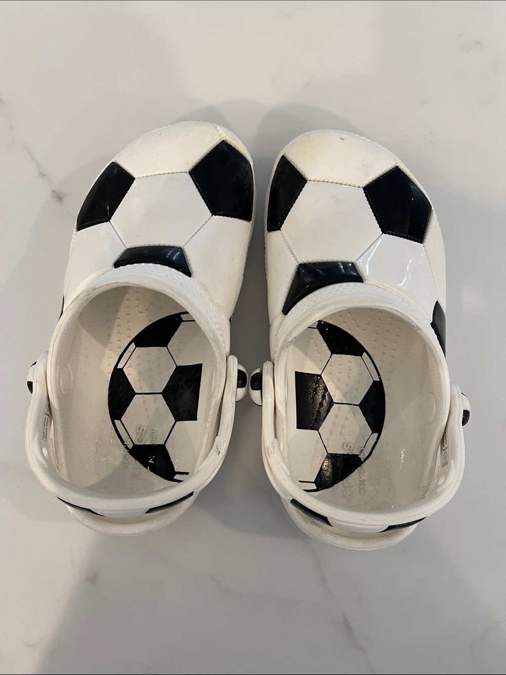 Kids Crocs Soccer Clog Shoes - White & Black